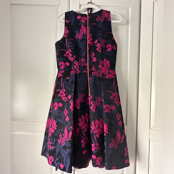 Eliza J Floral Jacquard Fit & Flare Cocktail Dress Size 10 - Picture 3 of 8